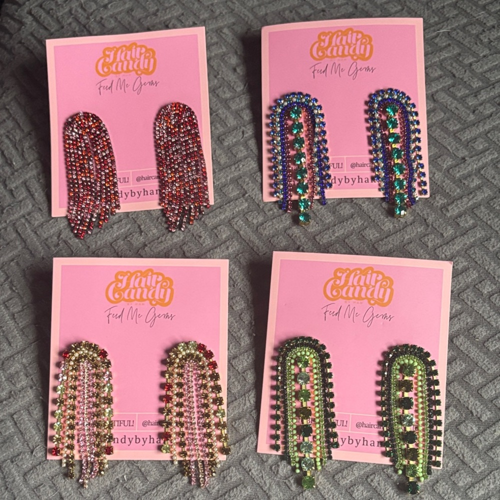 BNWT - Feed Me Gems (Hair Candy By Han) Lot of 4 earrings